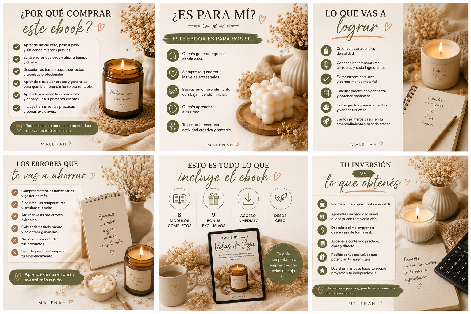 Emprendé con Velas de Soja El método paso a paso para crear velas artesanales y comenzar un emprendimiento desde casa.